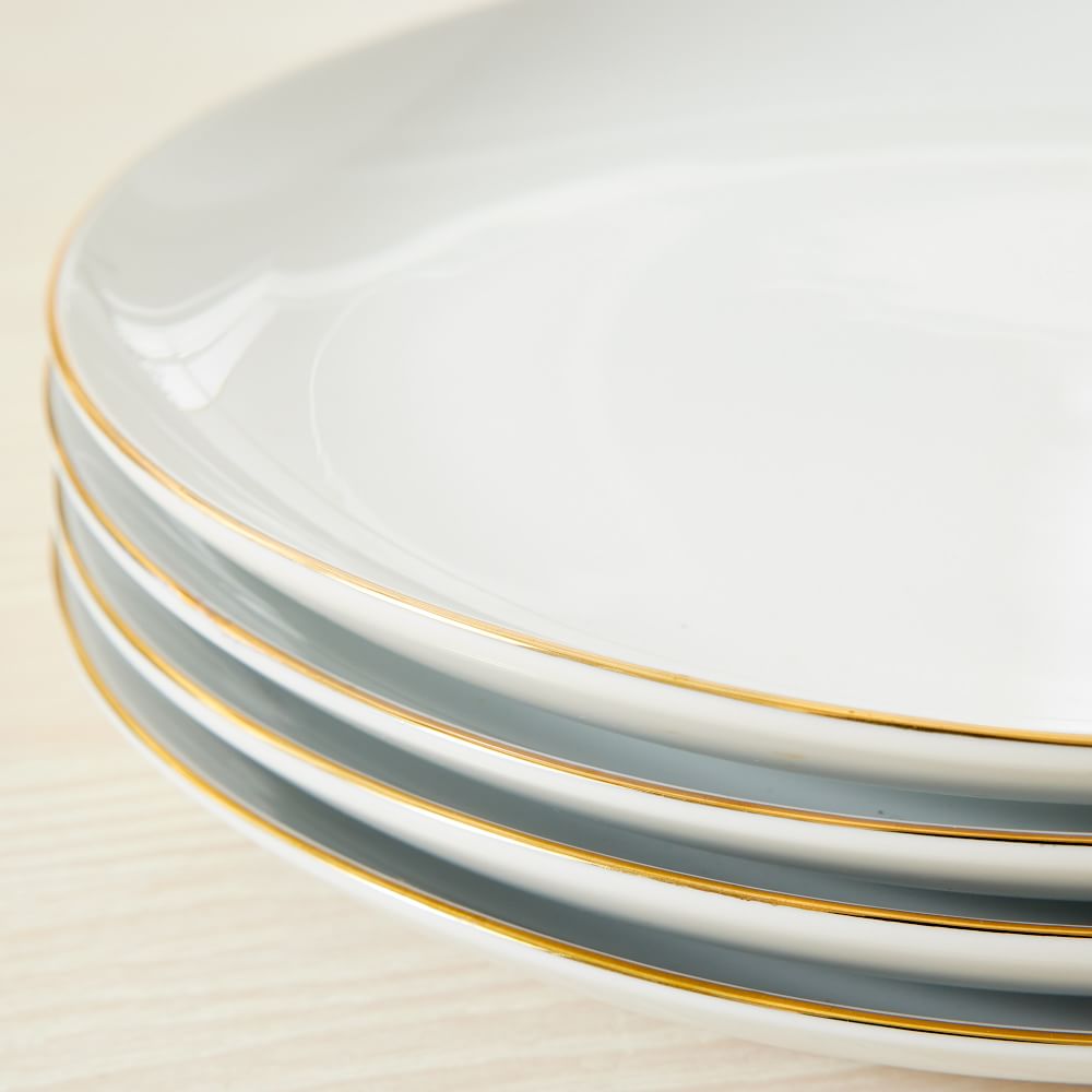 Organic Porcelain Gold Rimmed Salad Plates West Elm UK